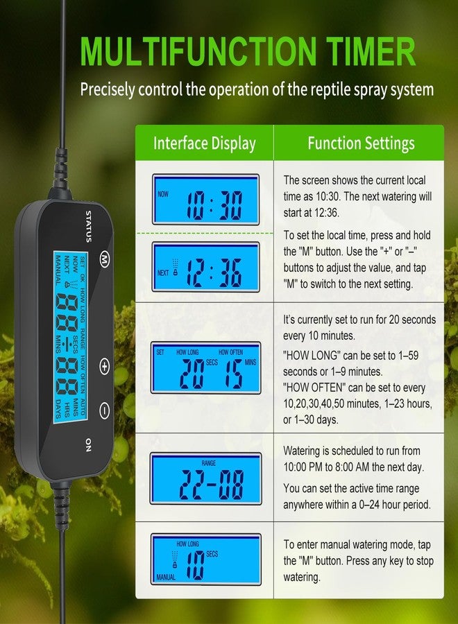 DAOTAILI Reptile Mister System, External Timer & 360° Adjustable Nozzle, Humidifier for Reptiles, Amphibians, Rainforest Plants and Aquariums - Image 3